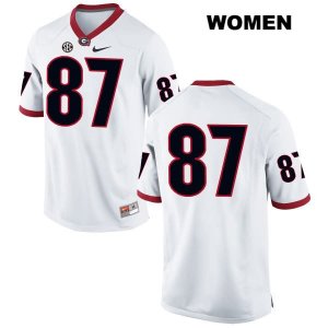 Women's Georgia Bulldogs NCAA #87 Tyler Simmons Nike Stitched White Authentic No Name College Football Jersey SPO3454DU